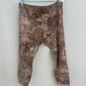 Lululemon Align Capri leggings Size 18 Rose Gold Copper Pink Tie Dye Foil